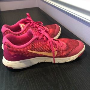 Nike sneakers, pink and coral. Size 7 women’s.